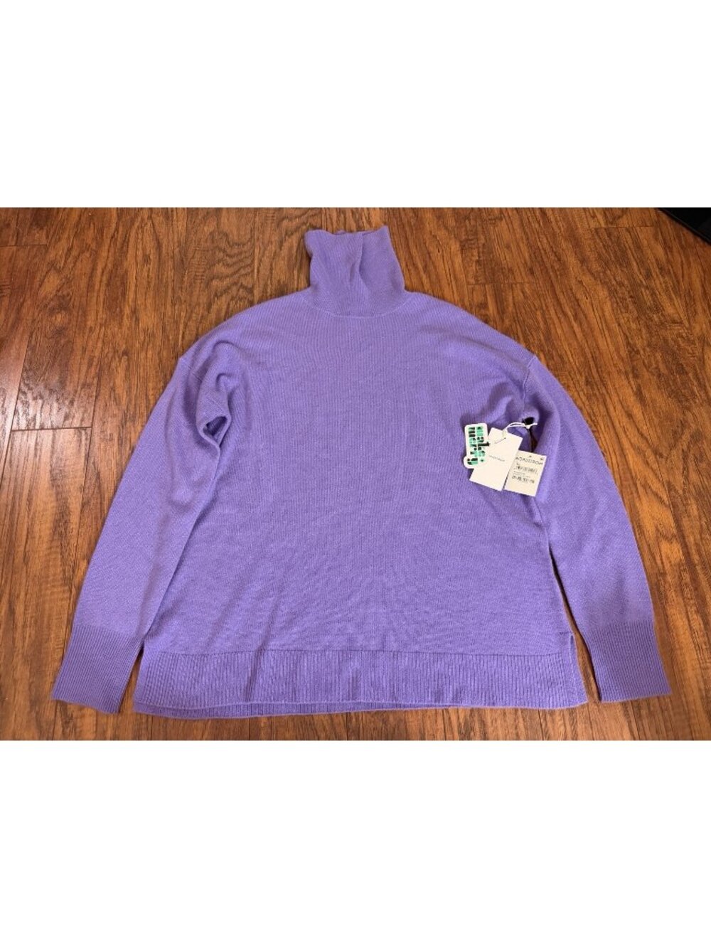 NWT Nordstrom Cashmere Turtleneck L Purple Aster Sweater Knit